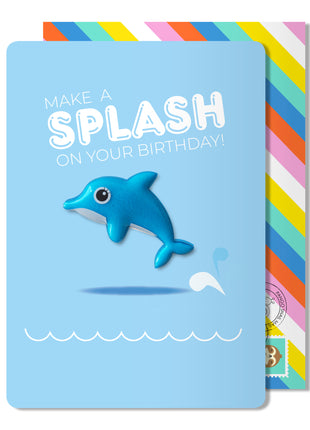 Birthday Dolphin Magnet Card