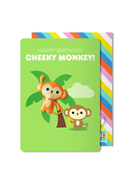 Birthday Monkey Magnet Card