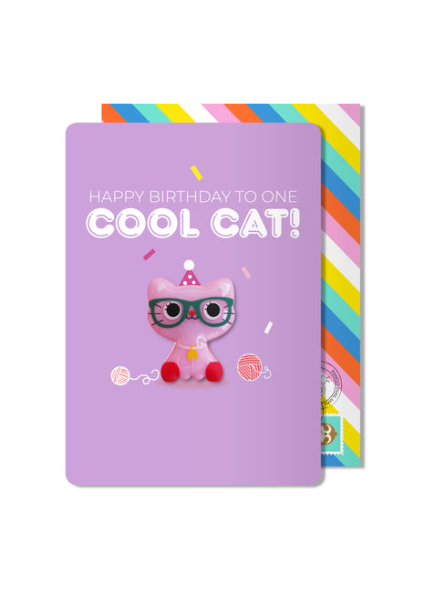 Birthday Cool Cat Magnet Card