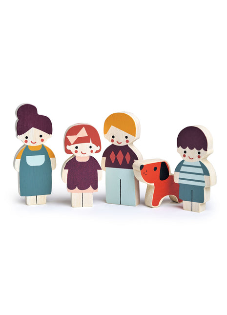Famille de poupées avec chien