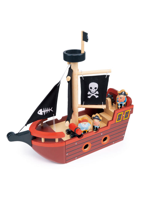 Bateau pirate en arêtes de poisson