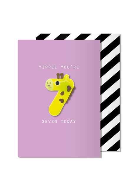 Carte aimantée girafe de 7 ans