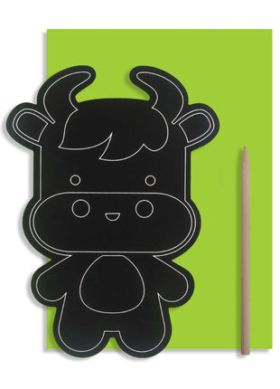 Scratch Art Card - Cow