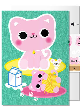 Cat Card with Tattoo Stickers