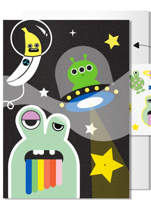 Alien Card with Tattoo Stickers