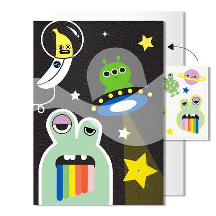 Alien Card with Tattoo Stickers