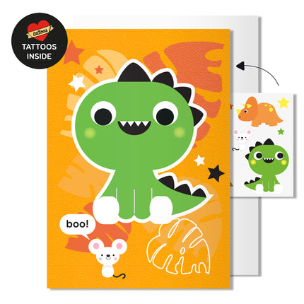 Dinosaur Card with Tattoo Stickers