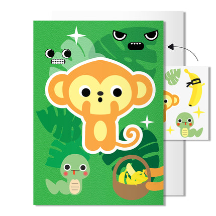 Monkey Card with Tattoo Stickers