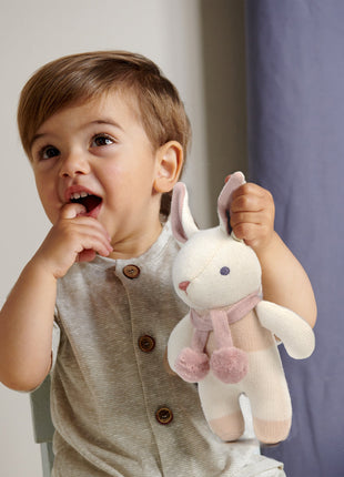 Baby Threads Cream Bunny Rattle