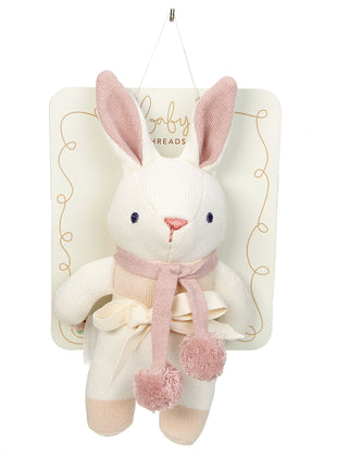 Baby Threads Cream Bunny Rattle