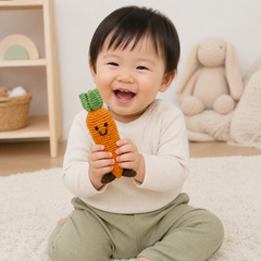 Crochet Toys - Carrot Rattle