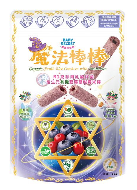 Organic Rice Puff Sticks - Blueberry & Cranberry