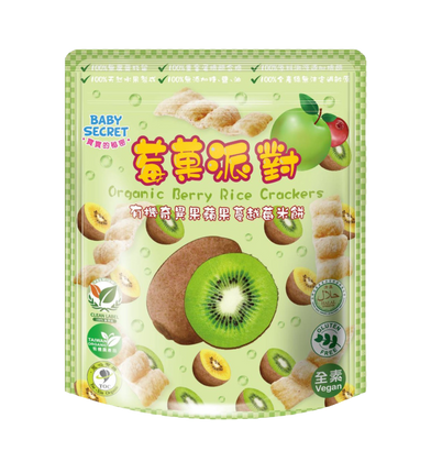 Baby Secret Organic Rice Crackers - Kiwi, Cranberry & Apple