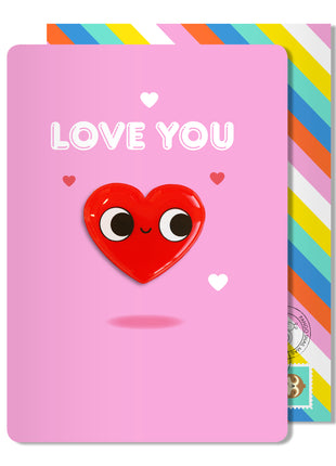 Love You Heart Magnet Card