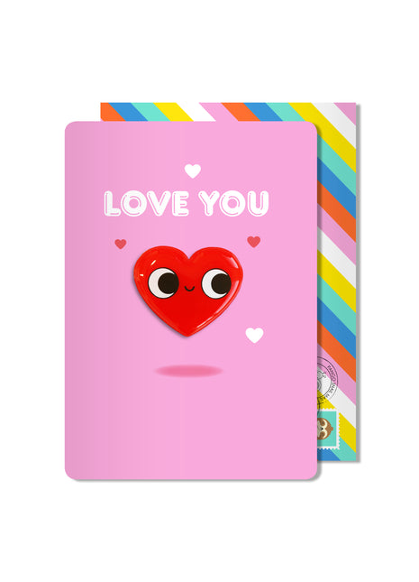 Love You Heart Magnet Card