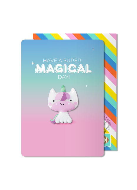 Carte aimantée licorne d'anniversaire magique