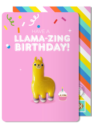Birthday Llama Magnet Card