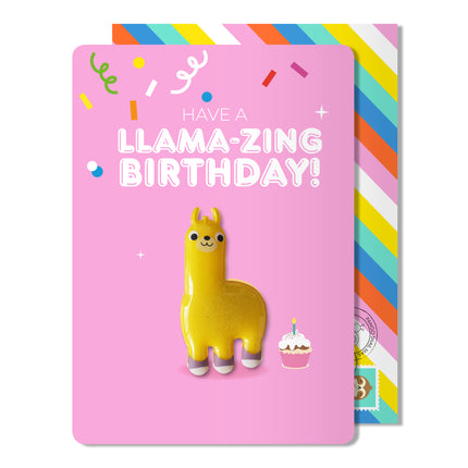 Carte magnétique d'anniversaire lama