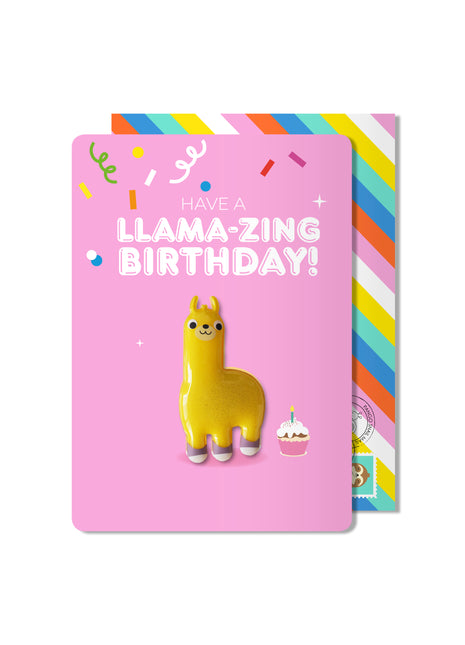Carte magnétique d'anniversaire lama