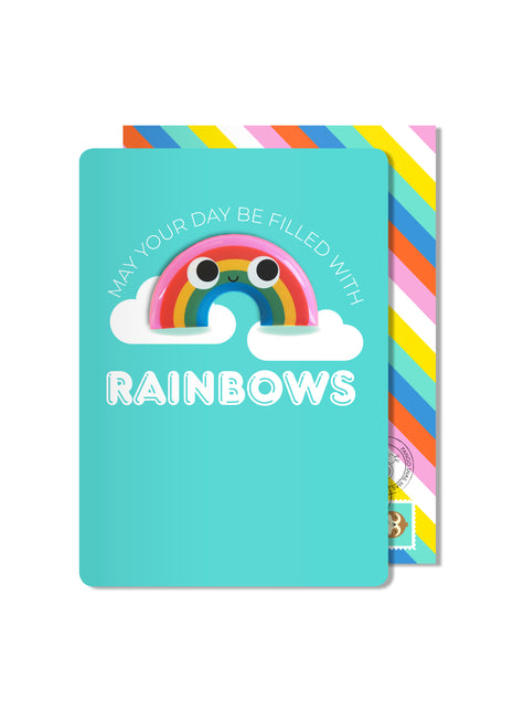 Carte magnétique d'anniversaire arc-en-ciel