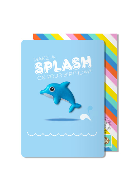 Carte magnétique de dauphin d'anniversaire