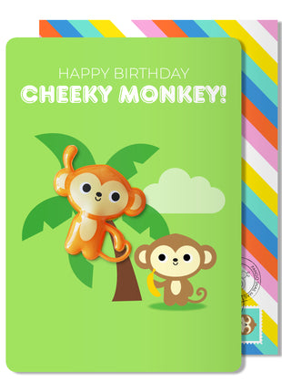 Birthday Monkey Magnet Card