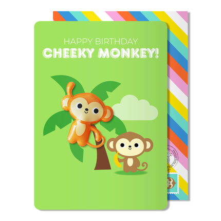 Carte magnétique de singe d'anniversaire