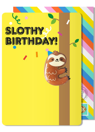 Birthday Sloth Magnet Card