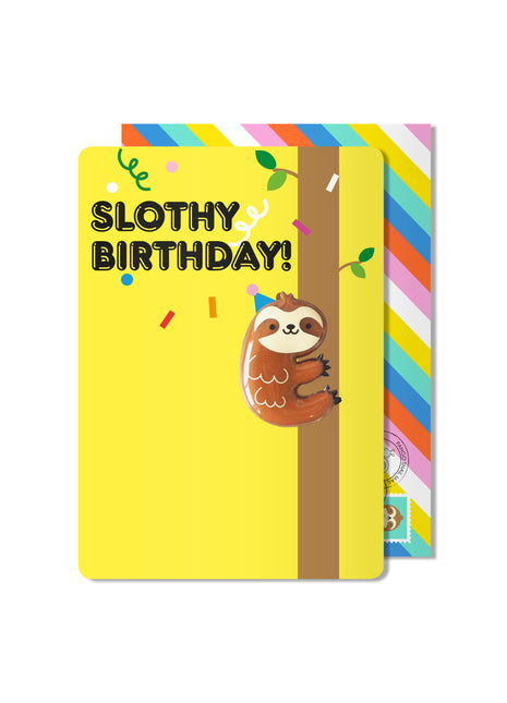 Carte aimantée paresseux d’anniversaire