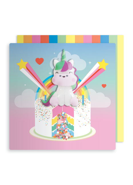 Carte d'anniversaire aimantée licorne