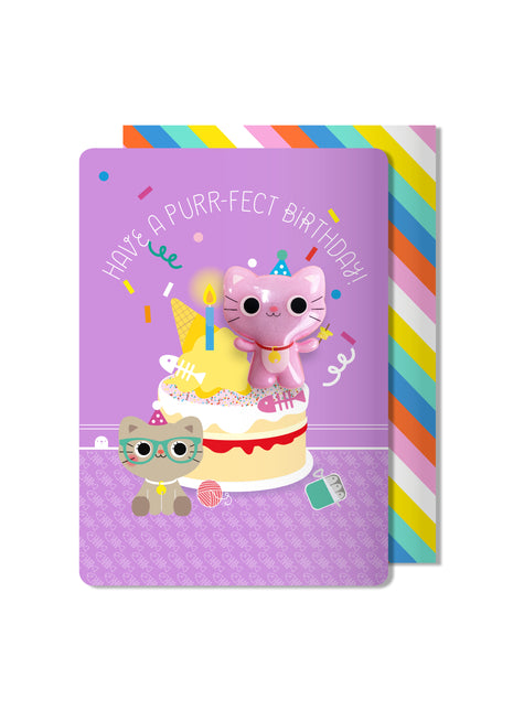 Carte aimantée chat anniversaire