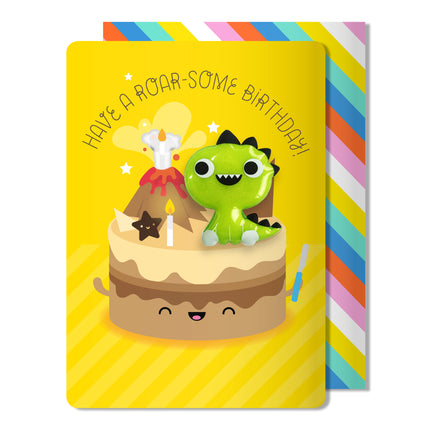 Carte aimantée dinosaure anniversaire