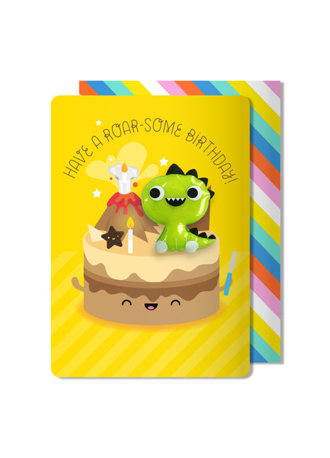 Carte aimantée dinosaure anniversaire