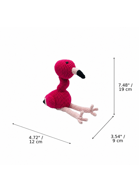 LS2482 - Flamingo Rattle dimensions