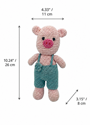 LS2487 - Baby Pig Rattle dimensions