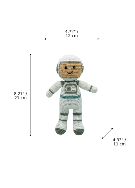 LS2490 - Astronaut Rattle dimensions