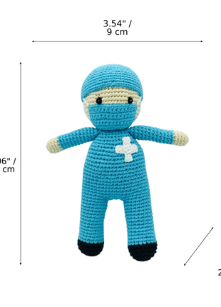 LS2493 - Nurse Rattle - Blue dimensions