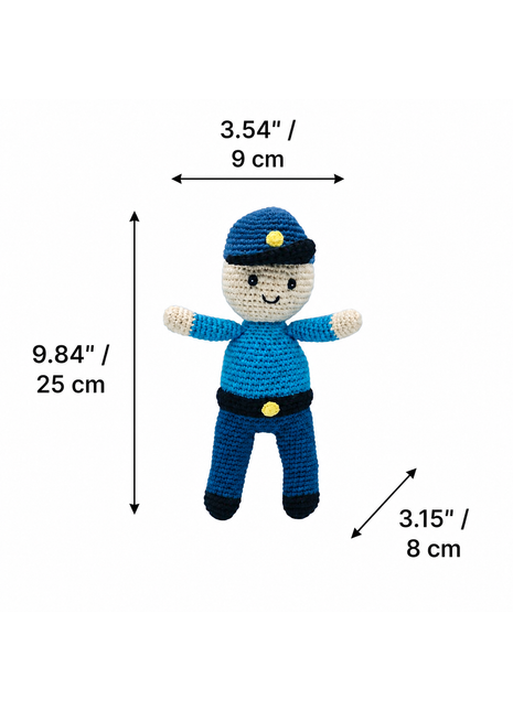 LS2494 - Police Officer Rattle dimensions