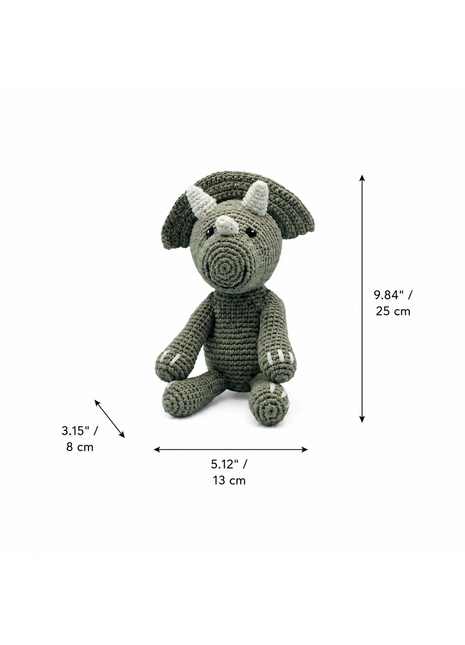 LS2496 - Triceratops Rattle dimensions