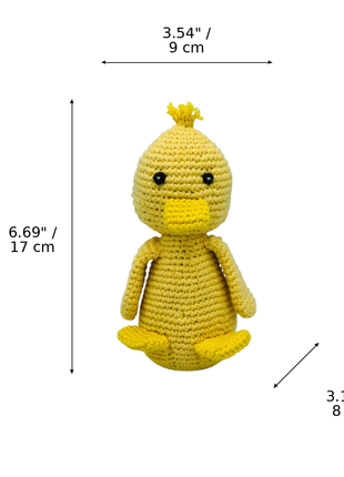 LS2503 - Duck Rattle - Yellow dimensions