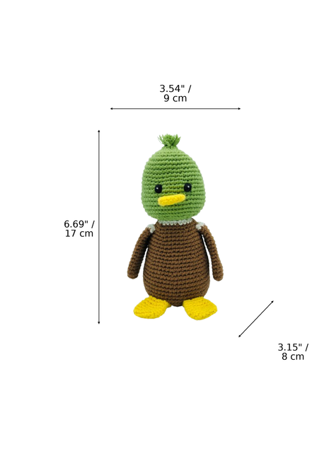 LS2505 - Mallard Duck Rattle dimensions