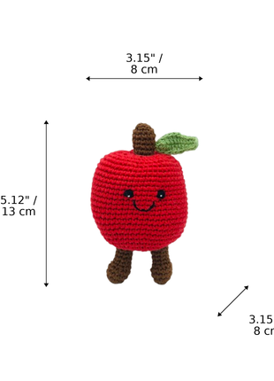 LS2507 - Apple Red Rattle dimensions