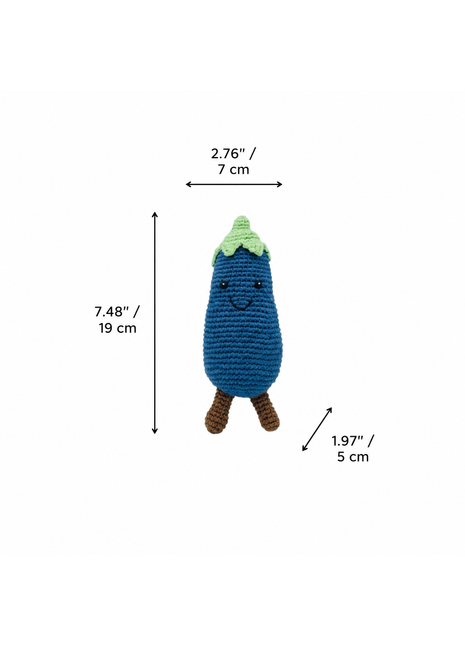 LS2509 - Aubergine Rattle dimensions