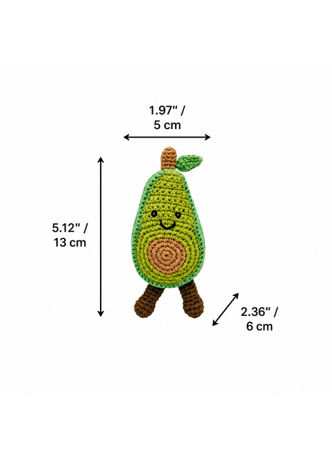 LS2510 - Avocado Rattle dimensions