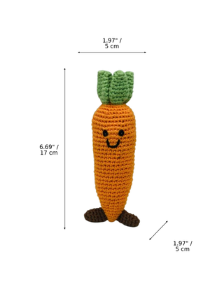 LS2521 - Carrot Rattle dimensions