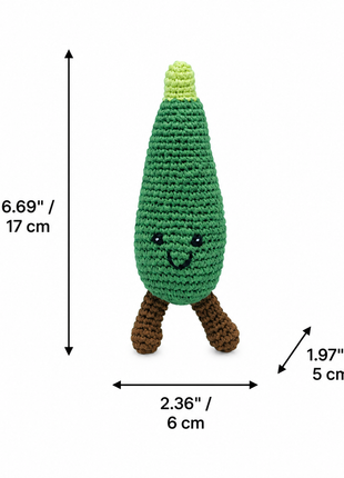 LS2524 - Zucchini Rattle dimensions