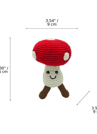 LS2527 - Mushroom Rattle - Red dimensions