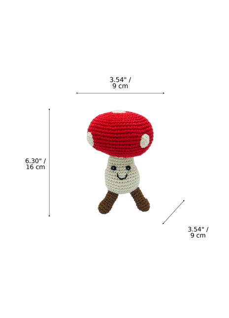 LS2527 - Mushroom Rattle - Red dimensions