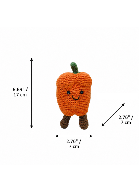 LS2528 - Pepper Rattle - Orange dimensions