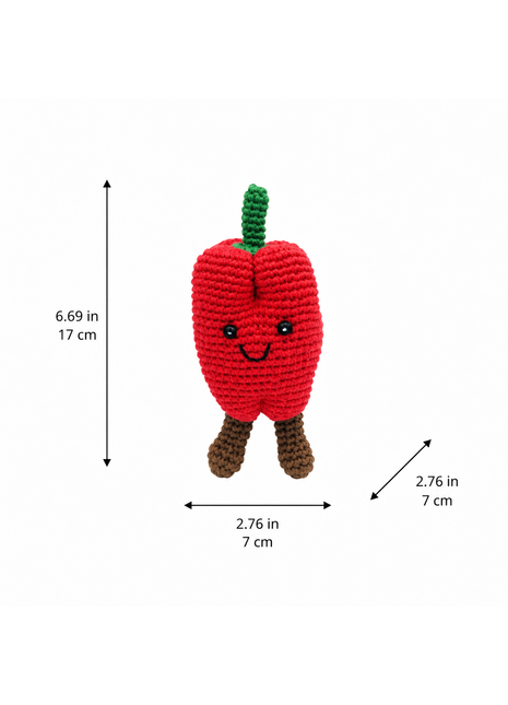 LS2529 - Pepper Rattle - Red dimensions